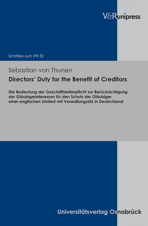 Produktbild: Directors&rsquo; Duty for the Benefit of Creditors