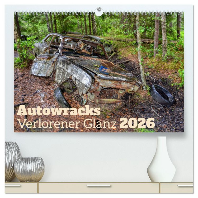 Produktbild: Autowracks - Verlorener Glanz 2026 (hochwertiger Premium Wandkalender 2026 DIN A2 quer), Kunstdruck in Hochglanz