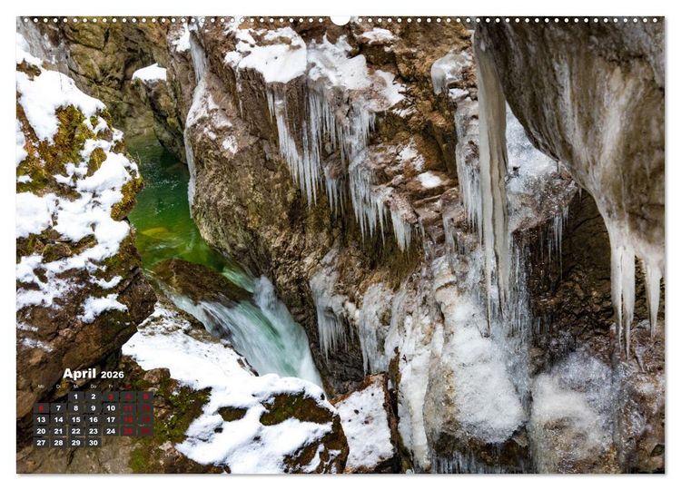 Produktbild: Winterzauber in der Breitachklamm bei Oberstdorf (Wandkalender 2026 DIN A2 quer), CALVENDO Monatskalender