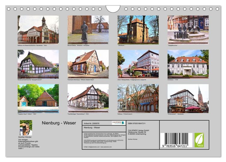Produktbild: Nienburg - Weser (Wandkalender 2026 DIN A4 quer), CALVENDO Monatskalender