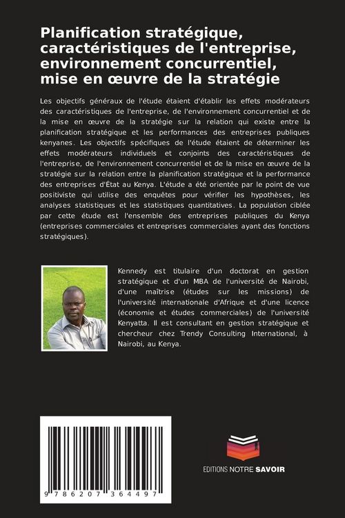 Produktbild: Planification strat&eacute;gique, caract&eacute;ristiques de l'entreprise, environnement concurrentiel, mise en &iquest;uvre de la strat&eacute;gie