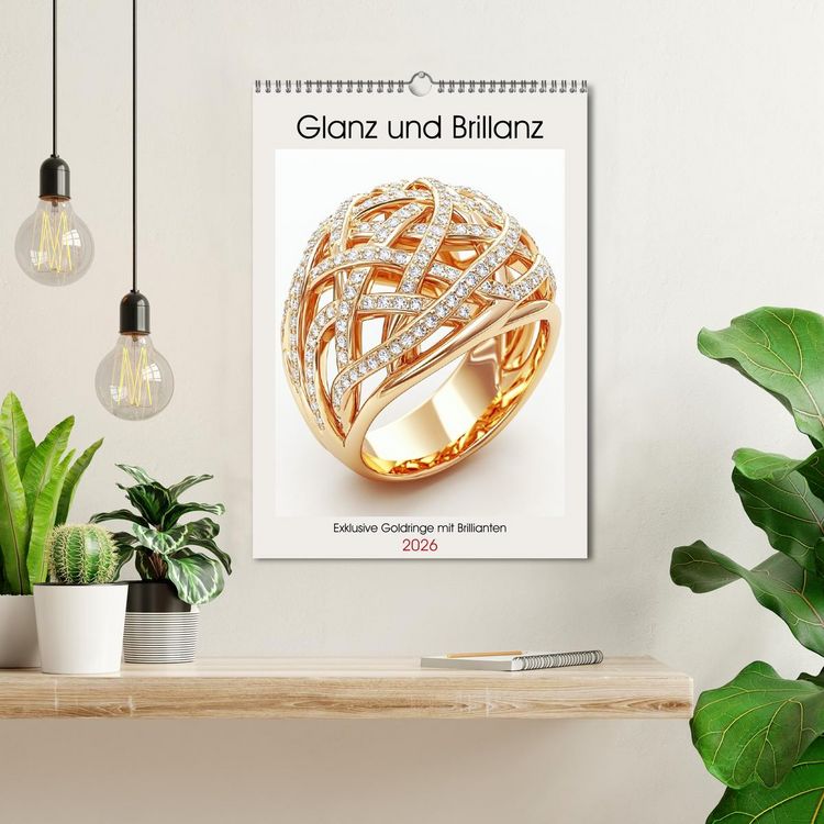 Produktbild: Glanz und Brillanz. Exklusive Goldringe mit Brillianten (Wandkalender 2026 DIN A3 hoch), CALVENDO Monatskalender