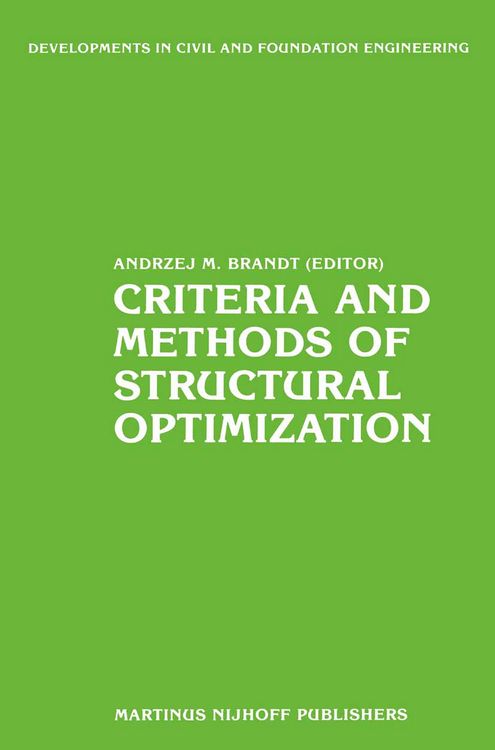 Produktbild: Criteria and Methods of Structural Optimization
