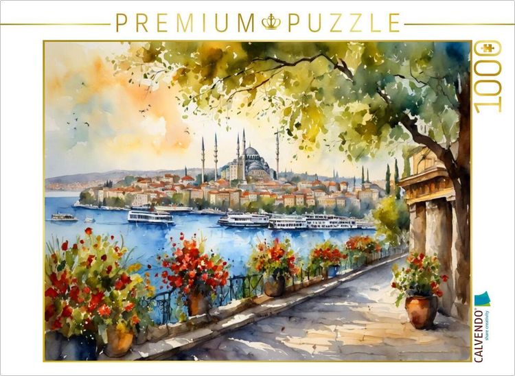 Produktbild: CALVENDO Puzzle Istanbul am Bosporus | 1000 Teile Lege-Gr&ouml;&szlig;e 64x48cm Foto-Puzzle f&uuml;r gl&uuml;ckliche Stunden