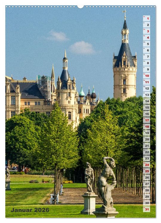 Produktbild: Schweriner Schloss - Impressionen aus Mecklenburg-Vorpommern (Wandkalender 2026 DIN A2 hoch), CALVENDO Monatskalender