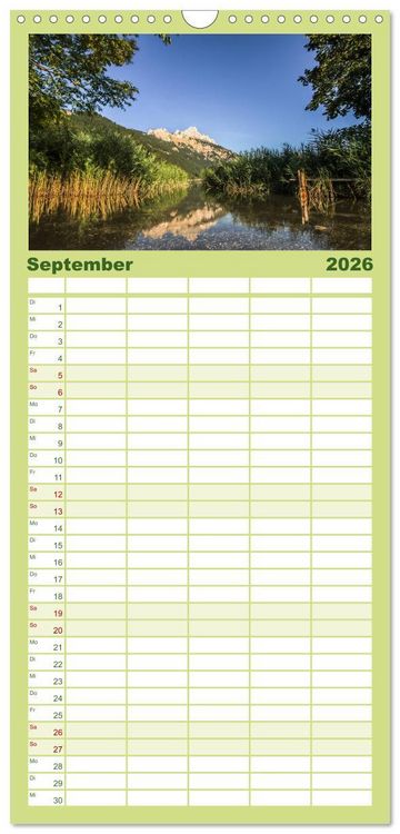 Produktbild: Familienplaner 2026 - Das Oberstdorfer Allg&auml;u mit 5 Spalten (Wandkalender, 21 x 45 cm) CALVENDO