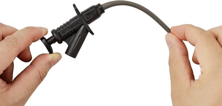 Produktbild: VOLTCRAFT MSK-122sw Sicherheits-Klemmpr&uuml;fspitze Steckanschluss 4mm CAT II 1000V Schwarz
