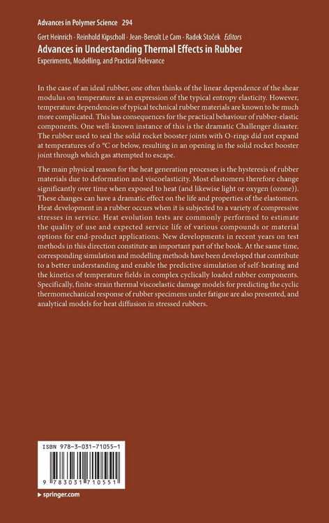 Produktbild: Advances in Understanding Thermal Effects in Rubber