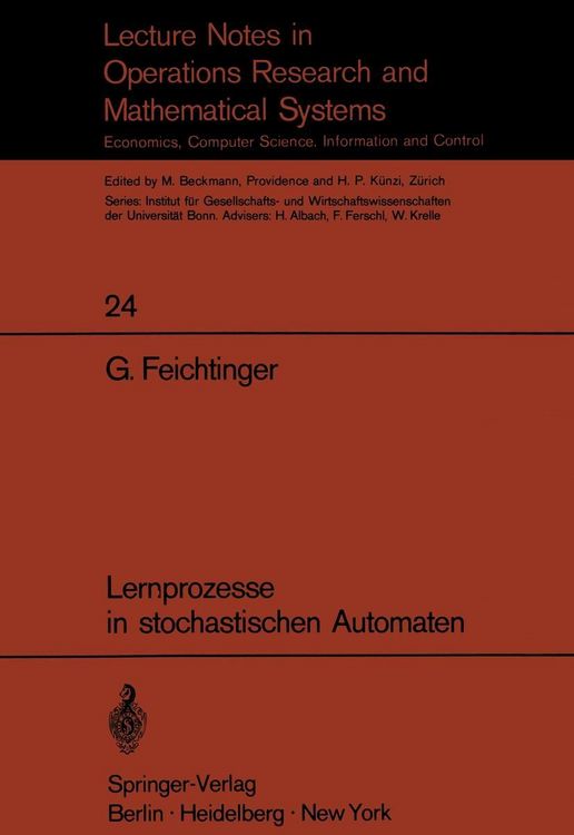 Bild vom Artikel Lernprozesse in stochastischen Automaten vom Autor Gustav Feichtinger