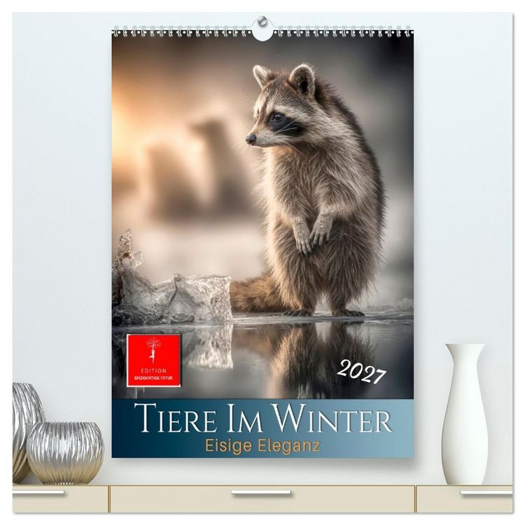 Produktbild: Tiere im Winter - eisige Eleganz (hochwertiger Premium Wandkalender 2027 DIN A2 hoch), Kunstdruck in Hochglanz