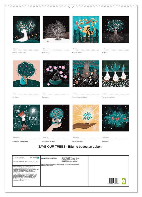 Produktbild: SAVE OUR TREES - B&auml;ume bedeuten Leben (Wandkalender 2026 DIN A2 hoch), CALVENDO Monatskalender