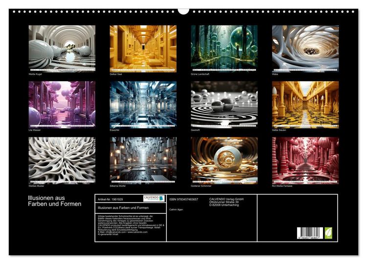 Produktbild: Illusionen aus Farben und Formen (Wandkalender 2026 DIN A2 quer), CALVENDO Monatskalender