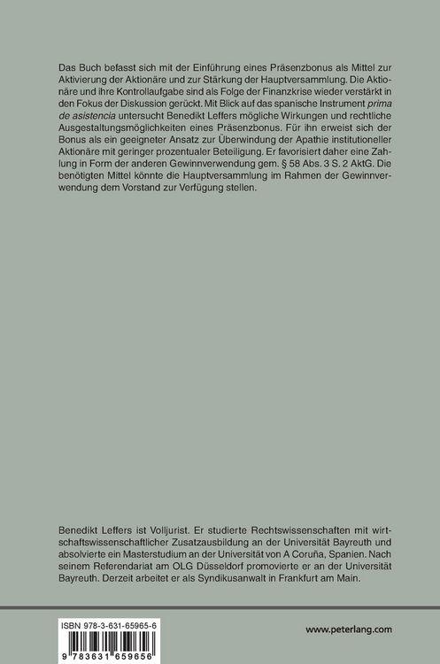 Produktbild: Die Einf&uuml;hrung eines Pr&auml;senzbonus in Deutschland unter Ber&uuml;cksichtigung der &laquo;prima de asistencia&raquo; in Spanien