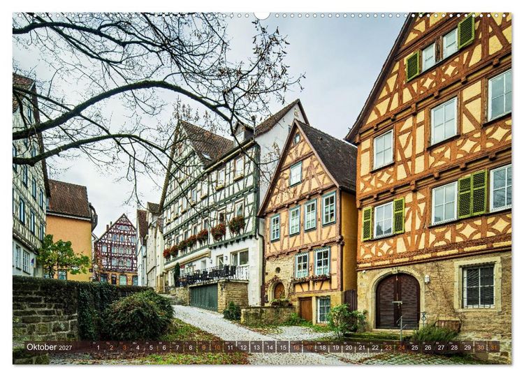 Produktbild: Idyllisches Fachwerk rund um Stuttgart (hochwertiger Premium Wandkalender 2027 DIN A2 quer), Kunstdruck in Hochglanz