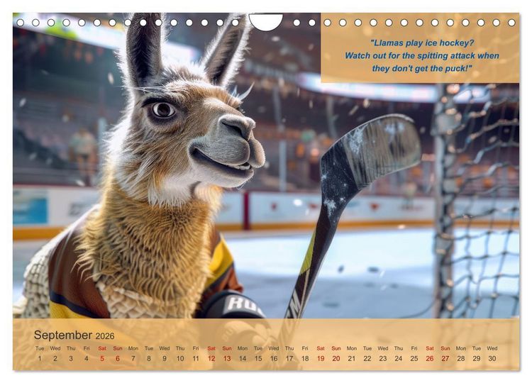Produktbild: The most charming ice hockey animals in action (Wall Calendar 2026 DIN A4 landscape), CALVENDO 12 Month Wall Calendar