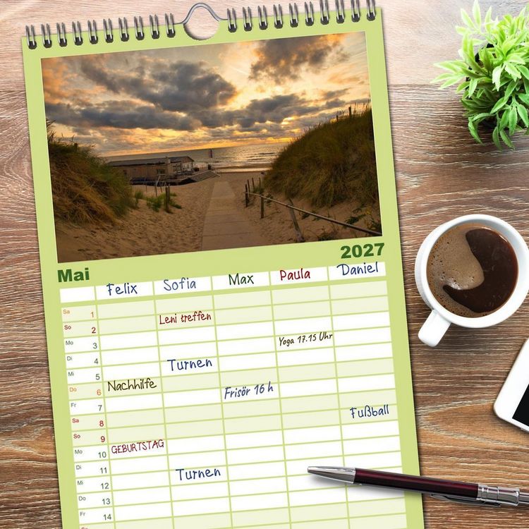 Produktbild: Familienplaner 2027 - Streifzug durch Nordholland mit 5 Spalten (Wandkalender, 21 x 45 cm) CALVENDO