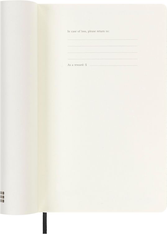 Moleskine 18 Monate Wochenkalender 2025/2026, L/A5, 1 Wo = 1 Seite, Rechts Linierte Seite, Weicher Einband, Schwarz