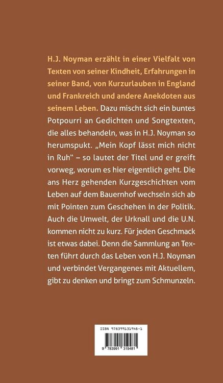 Produktbild: Mein Kopf l&auml;sst mich nicht in Ruh