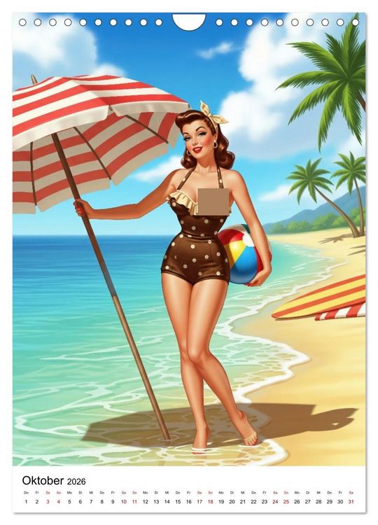 Produktbild: Charme & Kurven: Die Pin-ups der Golden 50s (Wandkalender 2026 DIN A4 hoch), CALVENDO Monatskalender
