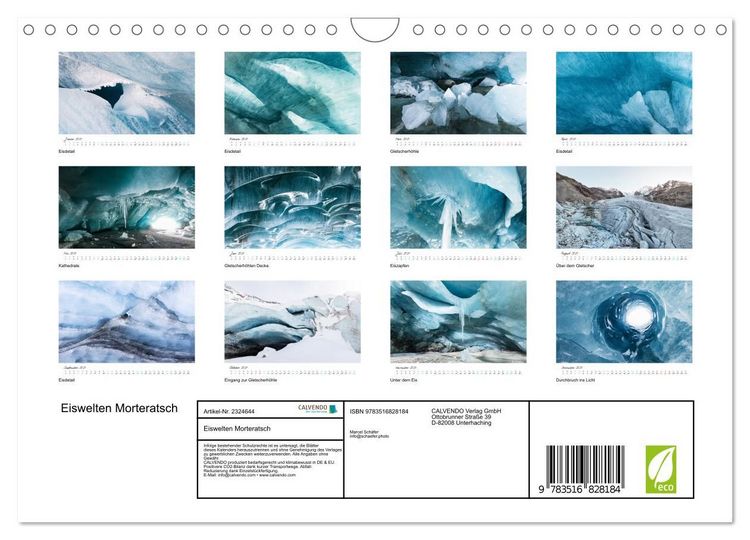 Produktbild: Eiswelten Morteratsch (Wandkalender 2027 DIN A4 quer), CALVENDO Monatskalender