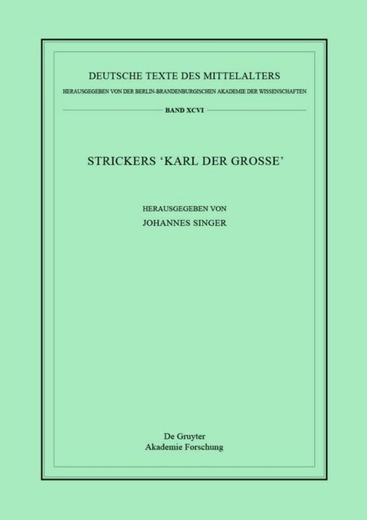 Produktbild: Strickers Karl der Gro&szlig;e