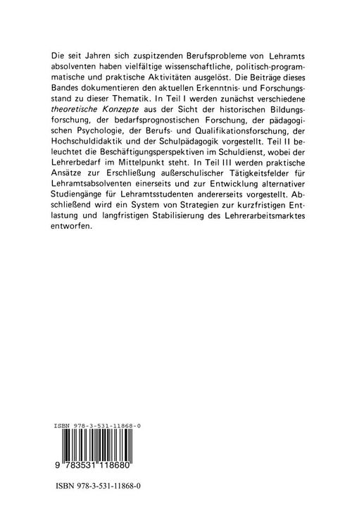 Produktbild: Lehrerarbeitslosigkeit und Lehrerausbildung