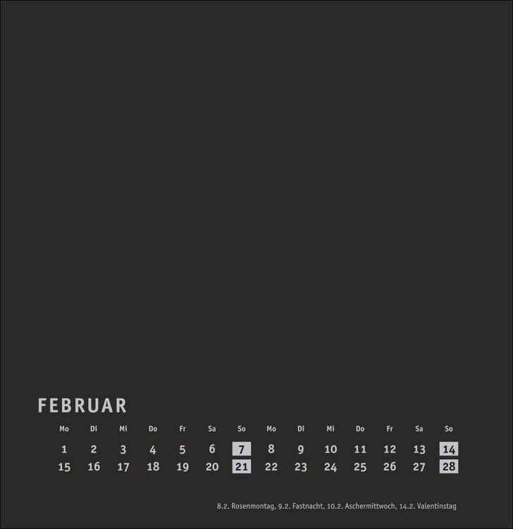 Produktbild: Premium-Bastelkalender schwarz gro&szlig; 2027