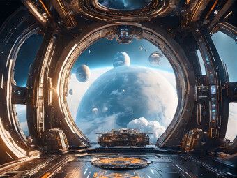 Produktbild: CALVENDO Puzzle Sicht aus einem Raumtransporter auf fremde Planeten | 1000 Teile Lege-Gr&ouml;&szlig;e 64x48cm Foto-Puzzle f&uuml;r gl&uuml;ckliche Stunden