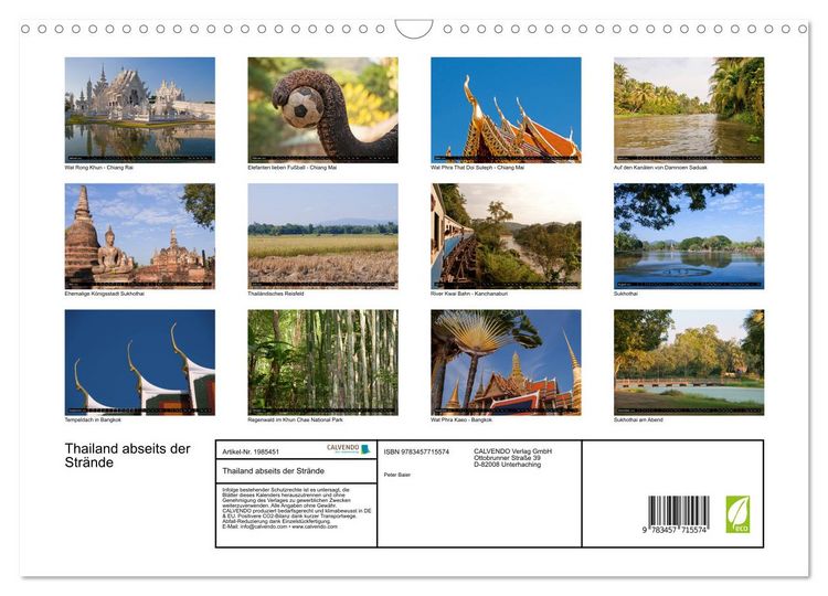 Produktbild: Thailand abseits der Str&auml;nde (Wandkalender 2026 DIN A3 quer), CALVENDO Monatskalender