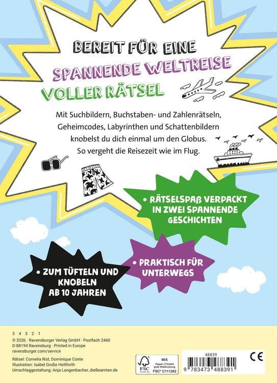 Produktbild: Reise-R&auml;tselblock ab 10 Jahren