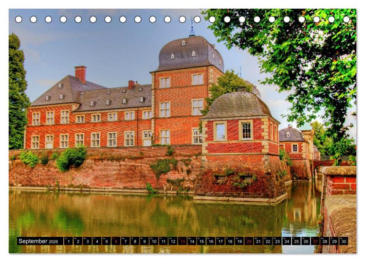 Produktbild: Burgen und Schl&ouml;sser im M&uuml;nsterland (Tischkalender 2026 DIN A5 quer), CALVENDO Monatskalender