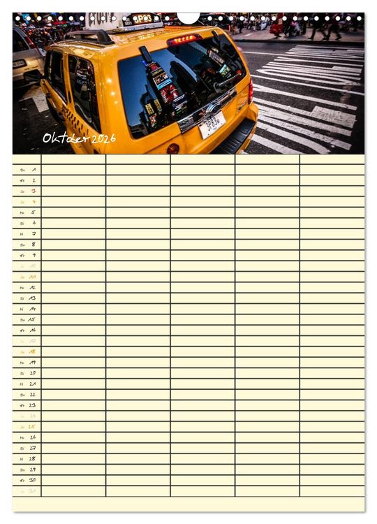 Produktbild: New York Familienplaner (Wandkalender 2026 DIN A3 hoch), CALVENDO Monatskalender