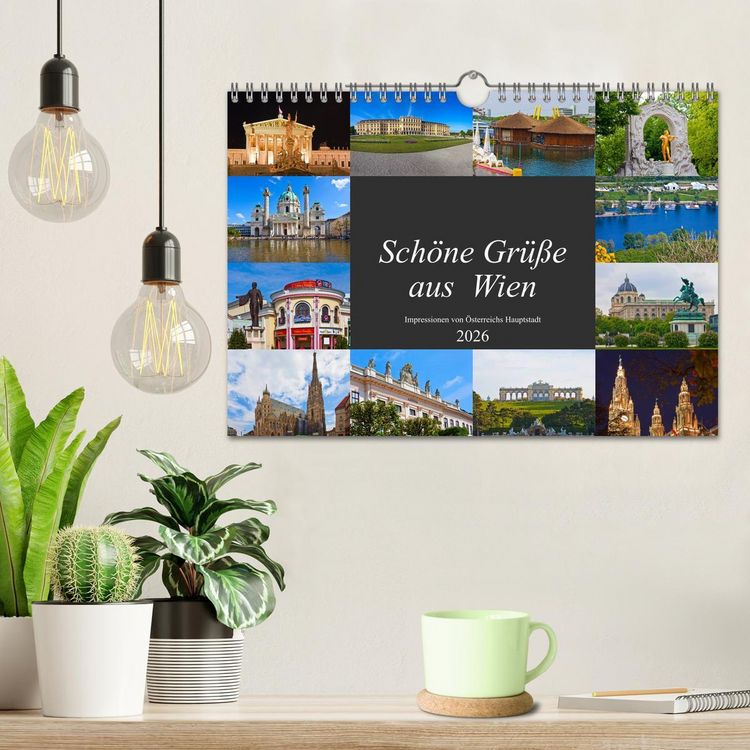 Produktbild: Sch&ouml;ne Gr&uuml;&szlig;e aus Wien (Wandkalender 2026 DIN A4 quer), CALVENDO Monatskalender