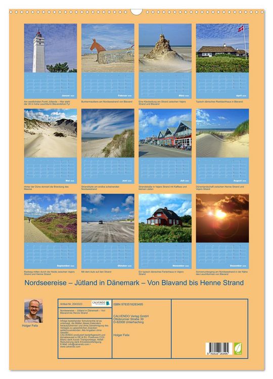 Produktbild: Nordseereise &ndash; J&uuml;tland in D&auml;nemark &ndash; Von Blavand bis Henne Strand (Wandkalender 2026 DIN A2 hoch), CALVENDO Monatskalender