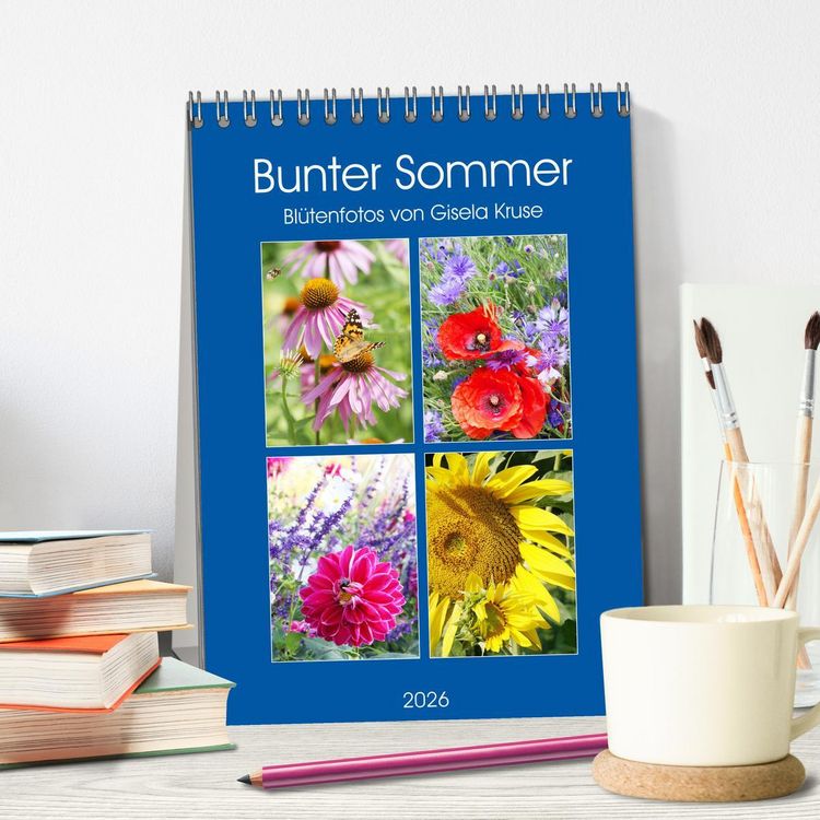 Produktbild: Bunter Sommer (Tischkalender 2026 DIN A5 hoch), CALVENDO Monatskalender