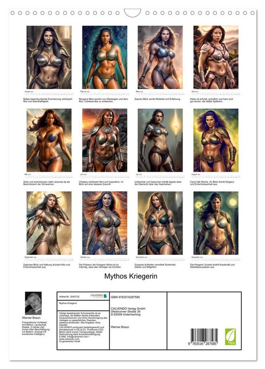 Produktbild: Mythos Kriegerin (Wandkalender 2026 DIN A3 hoch), CALVENDO Monatskalender