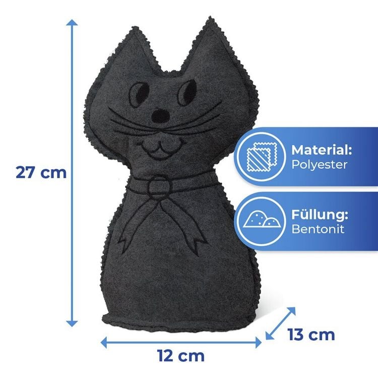Produktbild: Raumentfeuchter Mod. Katze, 2er Set, schwerer T&uuml;rstopper