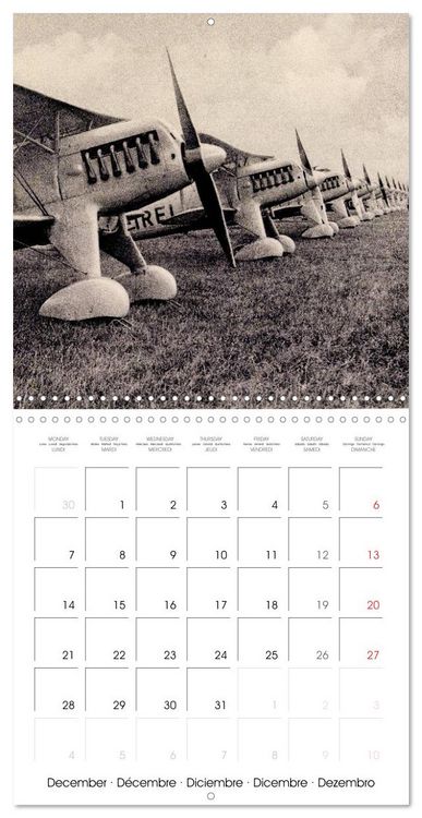 Produktbild: Biplanes on historic postcards (Wall Calendar 2026 12 &times; 12 Inch) CALVENDO 12 Month Wall Calendar