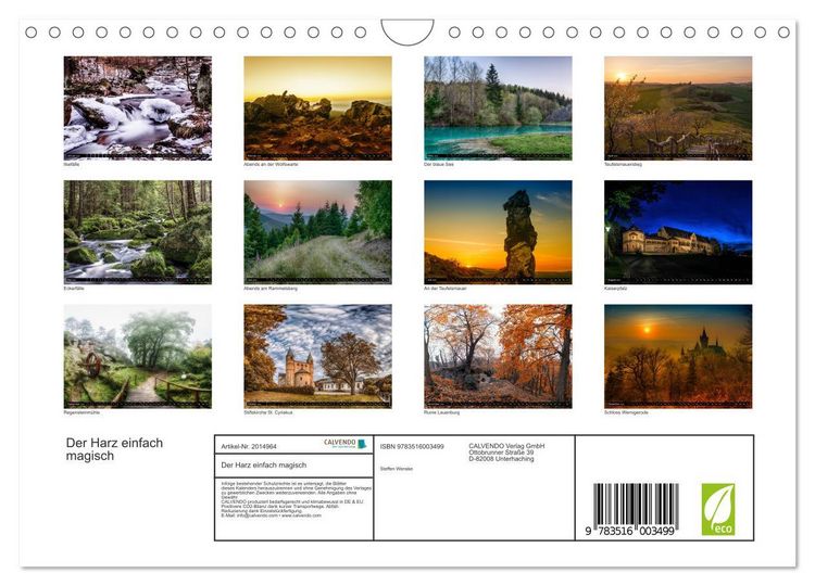 Produktbild: Der Harz einfach magisch (Wandkalender 2026 DIN A4 quer), CALVENDO Monatskalender