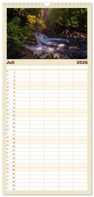 Produktbild: Familienplaner 2026 - Harzer Impressionen mit 5 Spalten (Wandkalender, 21 x 45 cm) CALVENDO