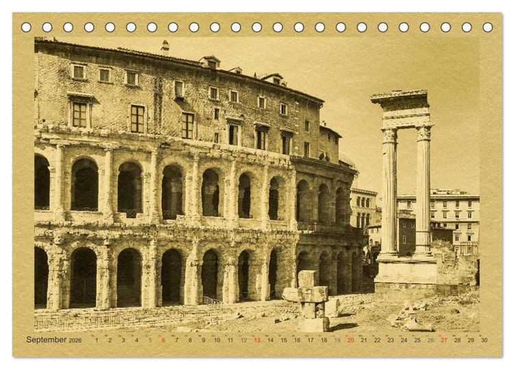 Produktbild: Rom-Ein Kalender im Zeitungsstil (Tischkalender 2026 DIN A5 quer), CALVENDO Monatskalender