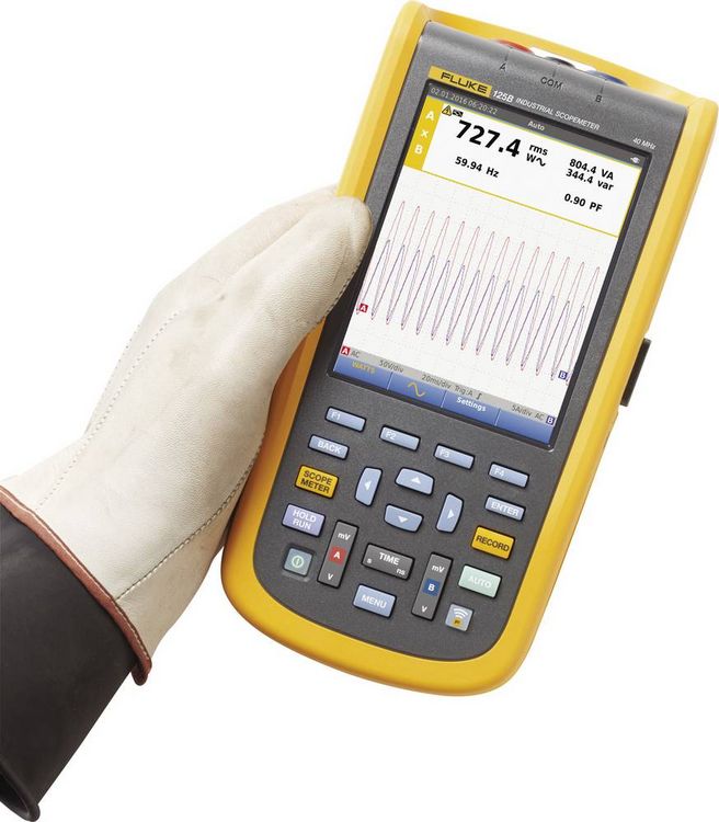 Produktbild: Fluke 125B/EU/S Hand-Oszilloskop 40MHz 2-Kanal 4 GSa/s Multimeter-Funktionen 1St.