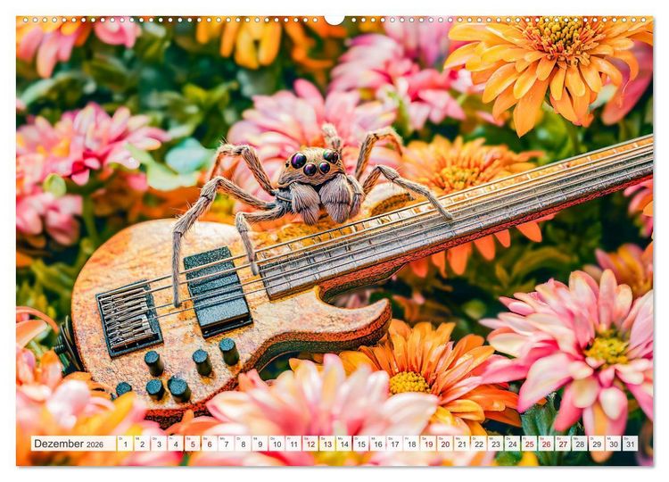 Produktbild: Konzert der Natur - Insekten spielen Musikinstrumente (hochwertiger Premium Wandkalender 2026 DIN A2 quer), Kunstdruck in Hochglanz