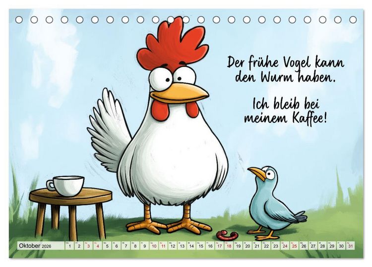 Produktbild: Verr&uuml;cktes H&uuml;hnervolk (Tischkalender 2026 DIN A5 quer), CALVENDO Monatskalender