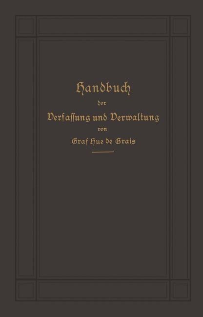 Produktbild: Handbuch der Verfassung und Verwaltung in Preu&szlig;en und dem Deutschen Reiche