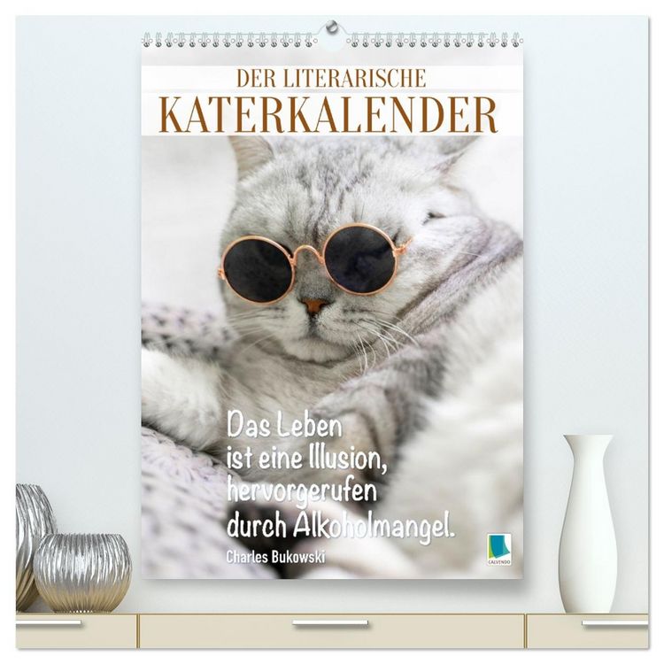 Produktbild: Der literarische Katerkalender (hochwertiger Premium Wandkalender 2027 DIN A2 hoch), Kunstdruck in Hochglanz