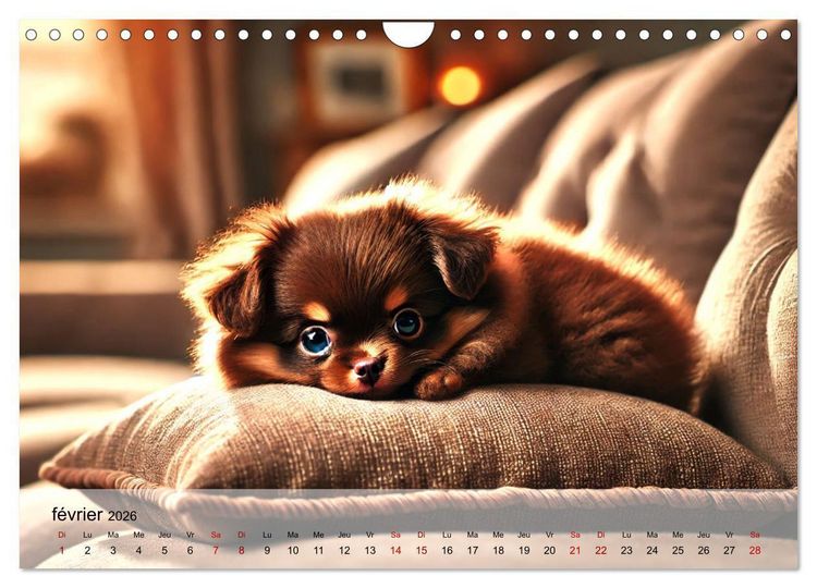Produktbild: Chiots Chihuahua - Petits miracles (Calendrier mural 2026 DIN A4 vertical), CALVENDO calendrier mensuel