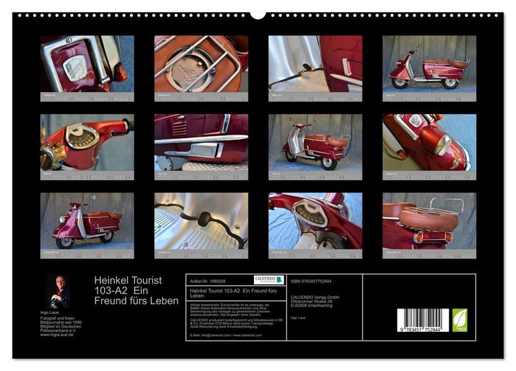 Produktbild: Heinkel Tourist 103-A2 Ein Freund f&uuml;rs Leben (hochwertiger Premium Wandkalender 2026 DIN A2 quer), Kunstdruck in Hochglanz