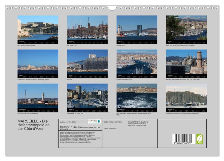 Produktbild: MARSEILLE - Die Hafenmetropole an der C&ocirc;te d'Azur (Wandkalender 2026 DIN A3 quer), CALVENDO Monatskalender