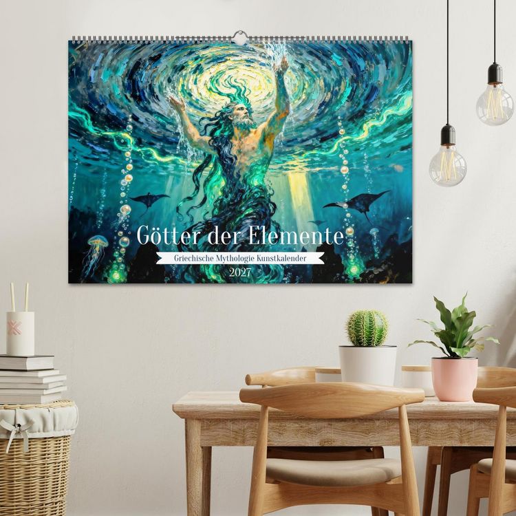 Produktbild: G&ouml;tter der Elemente - Griechische Mythologie Kunstkalender (Wandkalender 2027 DIN A2 quer), CALVENDO Monatskalender